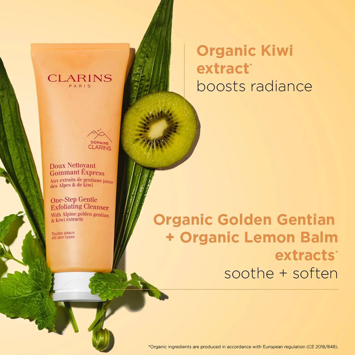 Clarins One-Step Gentle Exfoliating Cleanser - 3-в-1 очищающее средство, средство для снятия макияжа и скраб, усиливает сияние, с растительными эксфолиирующими гранулами, для всех типов кожи, 122 г — фото 3