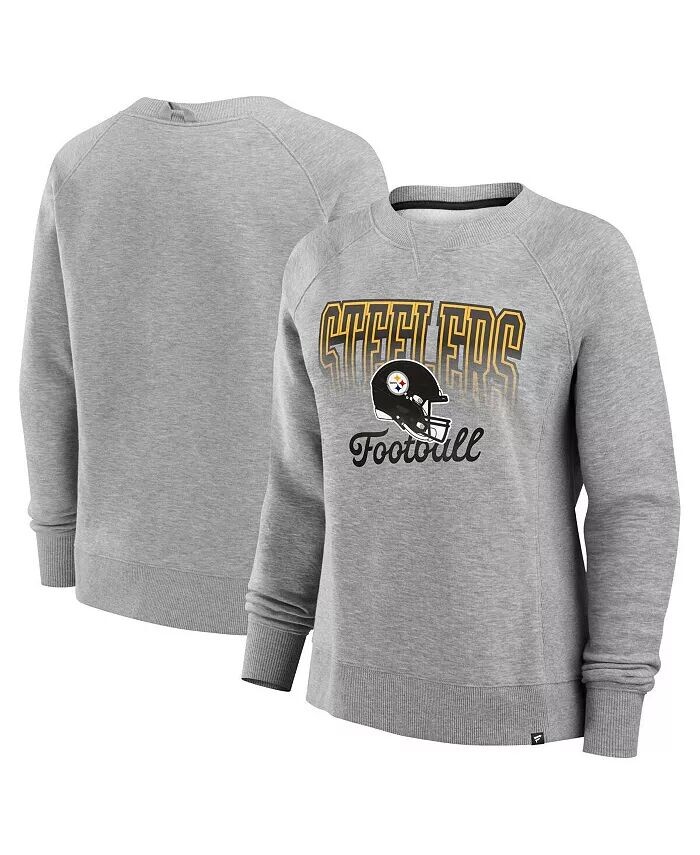 

Женская флисовая толстовка Heather Grey Pittsburgh Steelers Hit Hard Fanatics