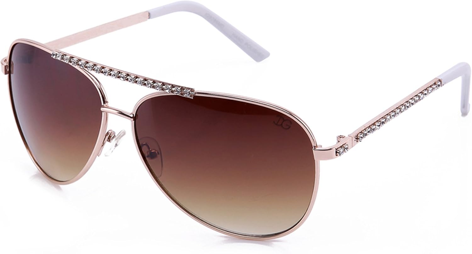 

Авиаторские солнцезащитные очки со стразами, увеличенного размера, с защитой от УФ-излучения, в стиле «пилот» с блестками, для женщин Newbee Fashion Sunglasses, 9286- Gold/White