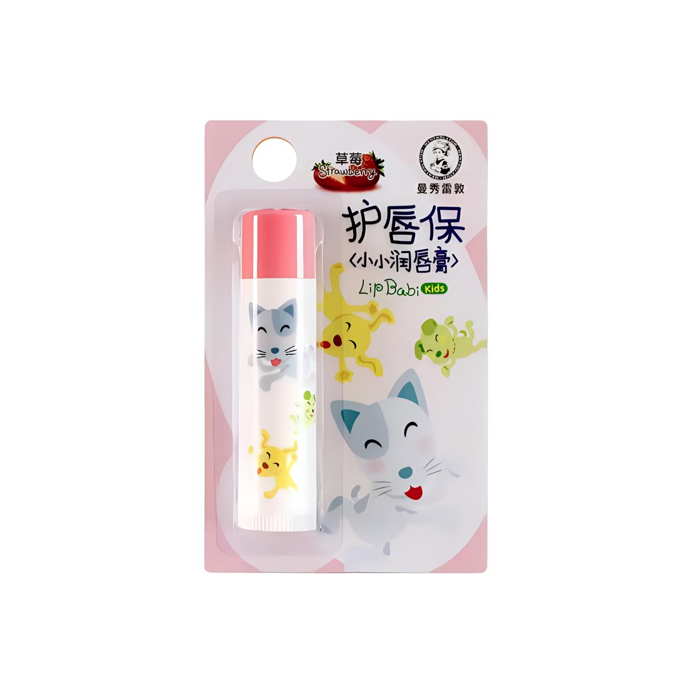 Маленький бальзам для губ Little Strawberry Lemon с увлажняющим эффектом 4g Mentholatum — фото 3
