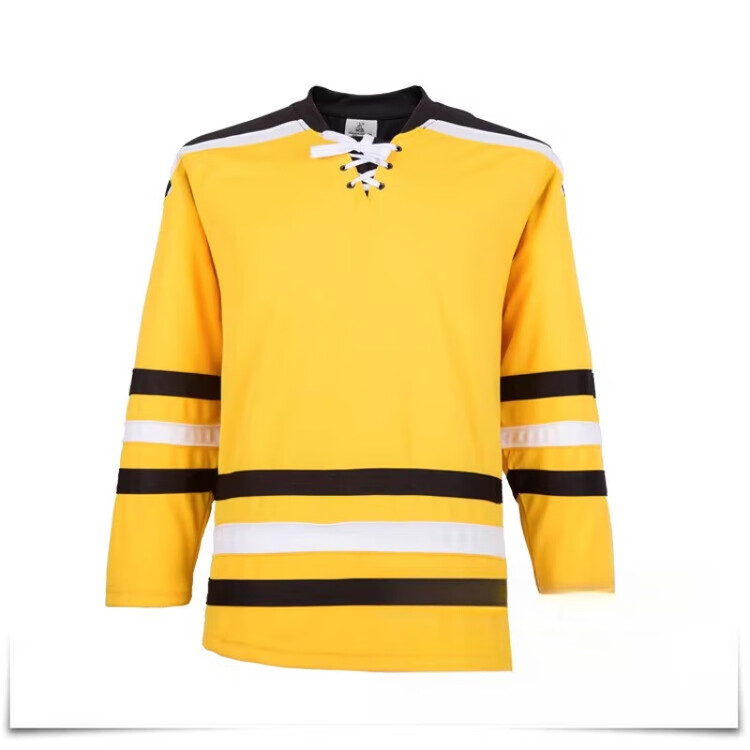 

He Jiagong 2024 New In Stock Ice Hockey Team Uniform, Field Hockey And Ice Hockey Training Suit, Customizable Size And Logo Available, Ice Hockey Jersey, Yellow with Black Stripes, XXXL One Size Fits All