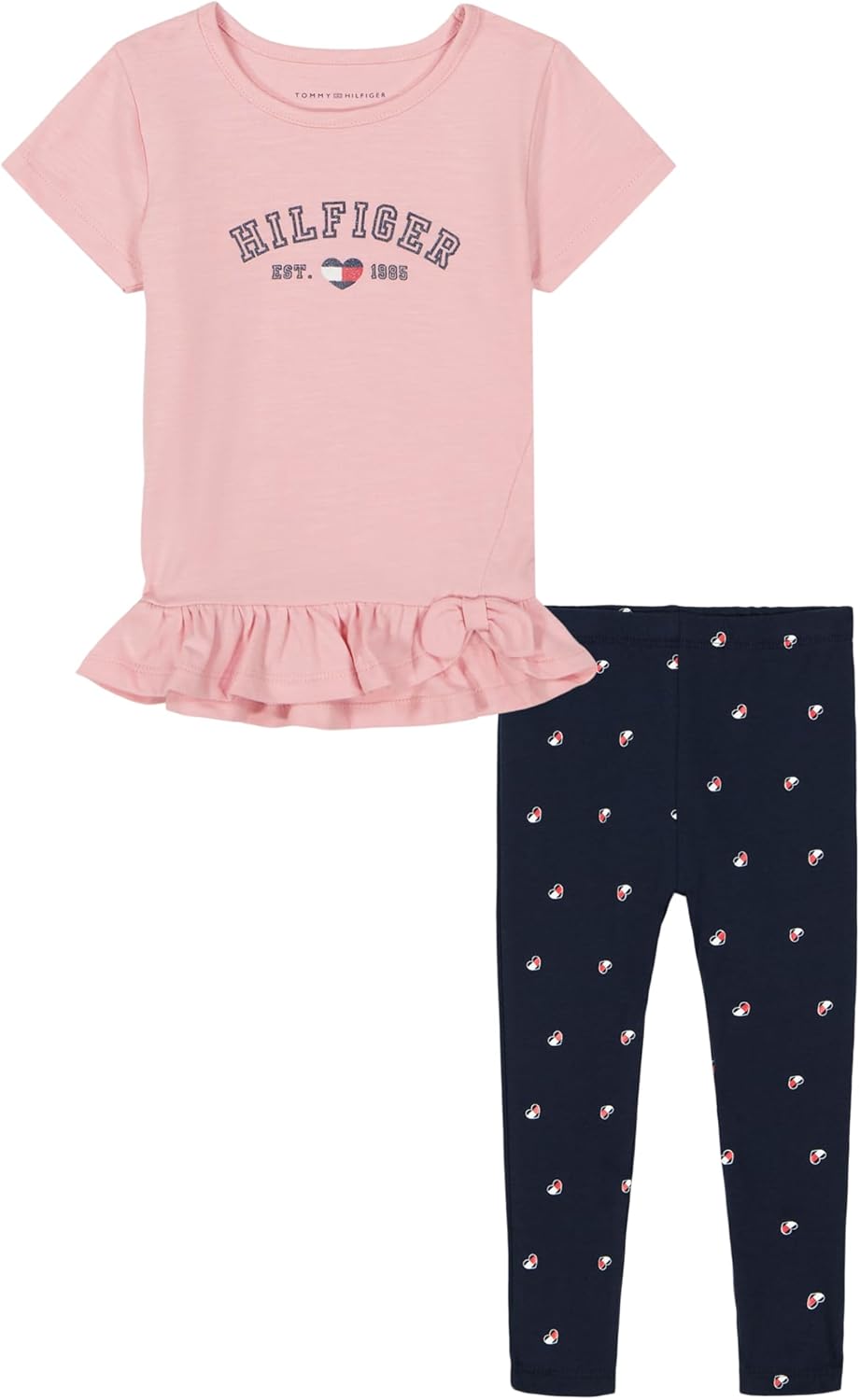 

Комплект из 2 предметов: туника и леггинсы для девочек от Tommy Hilfiger, Cinder Rose/Navy Blazer