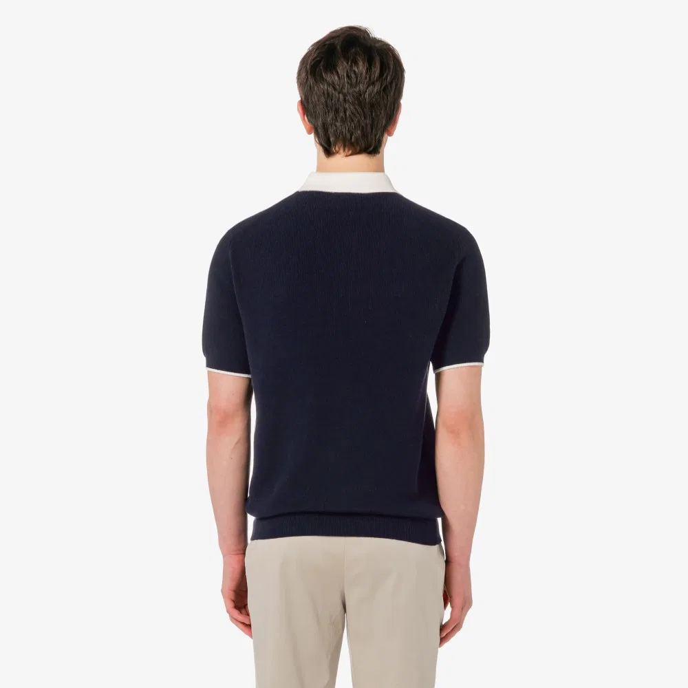 Мужской свитер-поло с коротким рукавом из ребристого трикотажа от Lacoste — фото 3