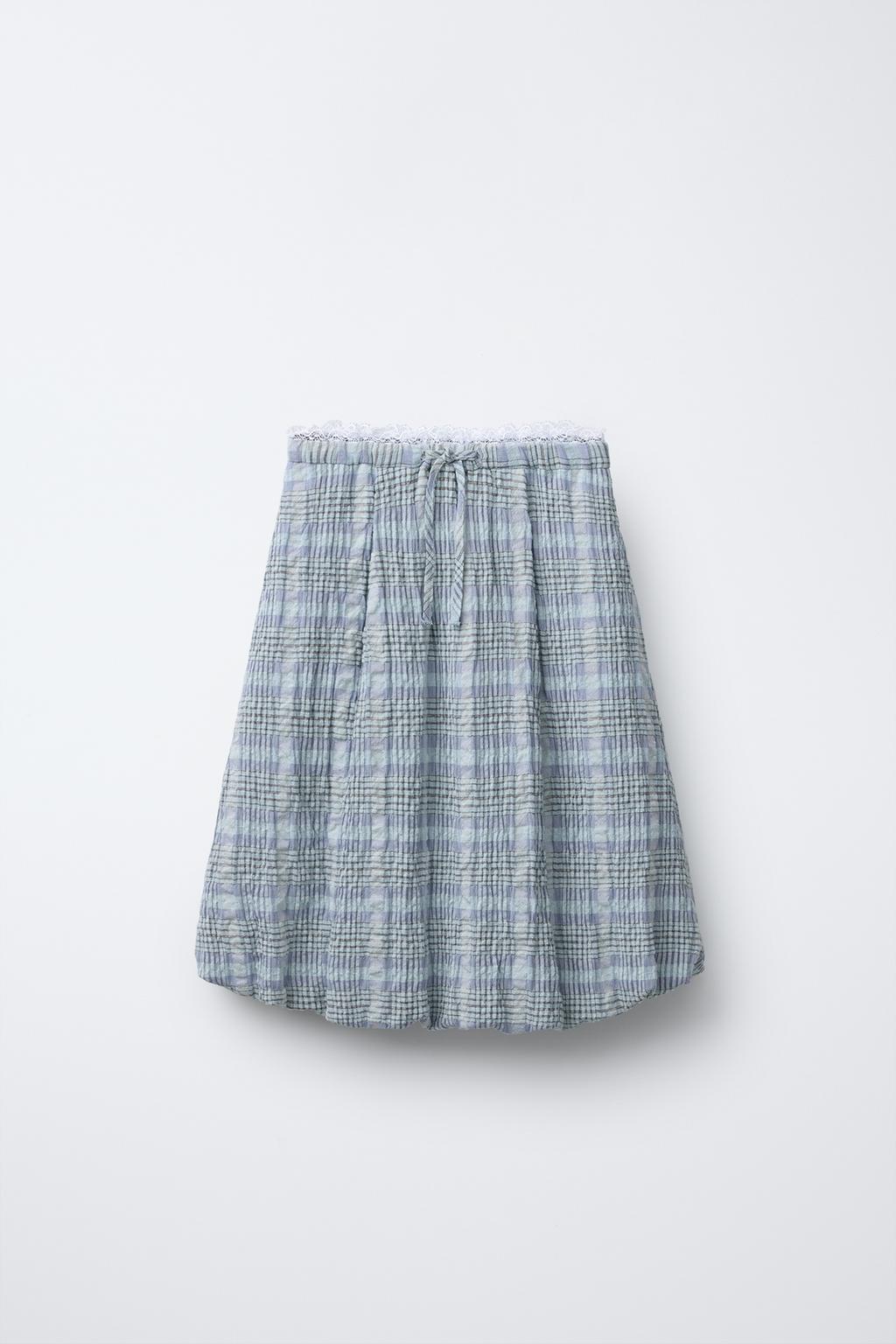

Кружевная юбка-баллон с клетчатым принтом ZARA, цвет Blue/Lavender