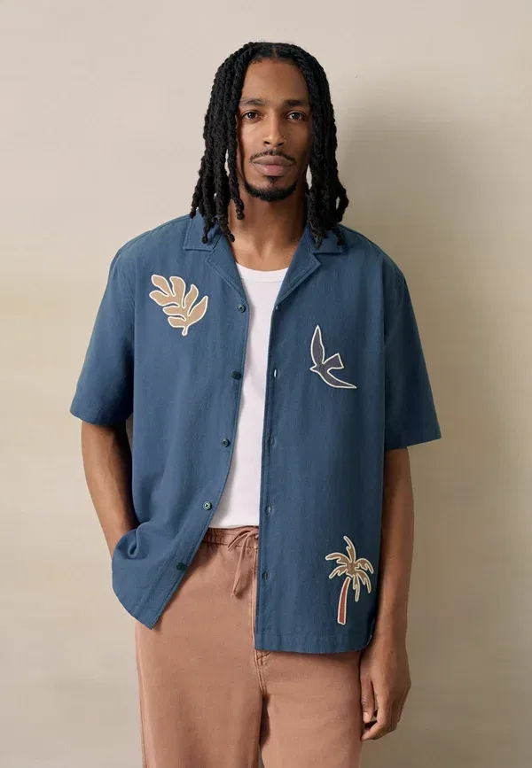 Футболка Regular fit с принтом, Next, navy palm, темно-синяя с пальмами