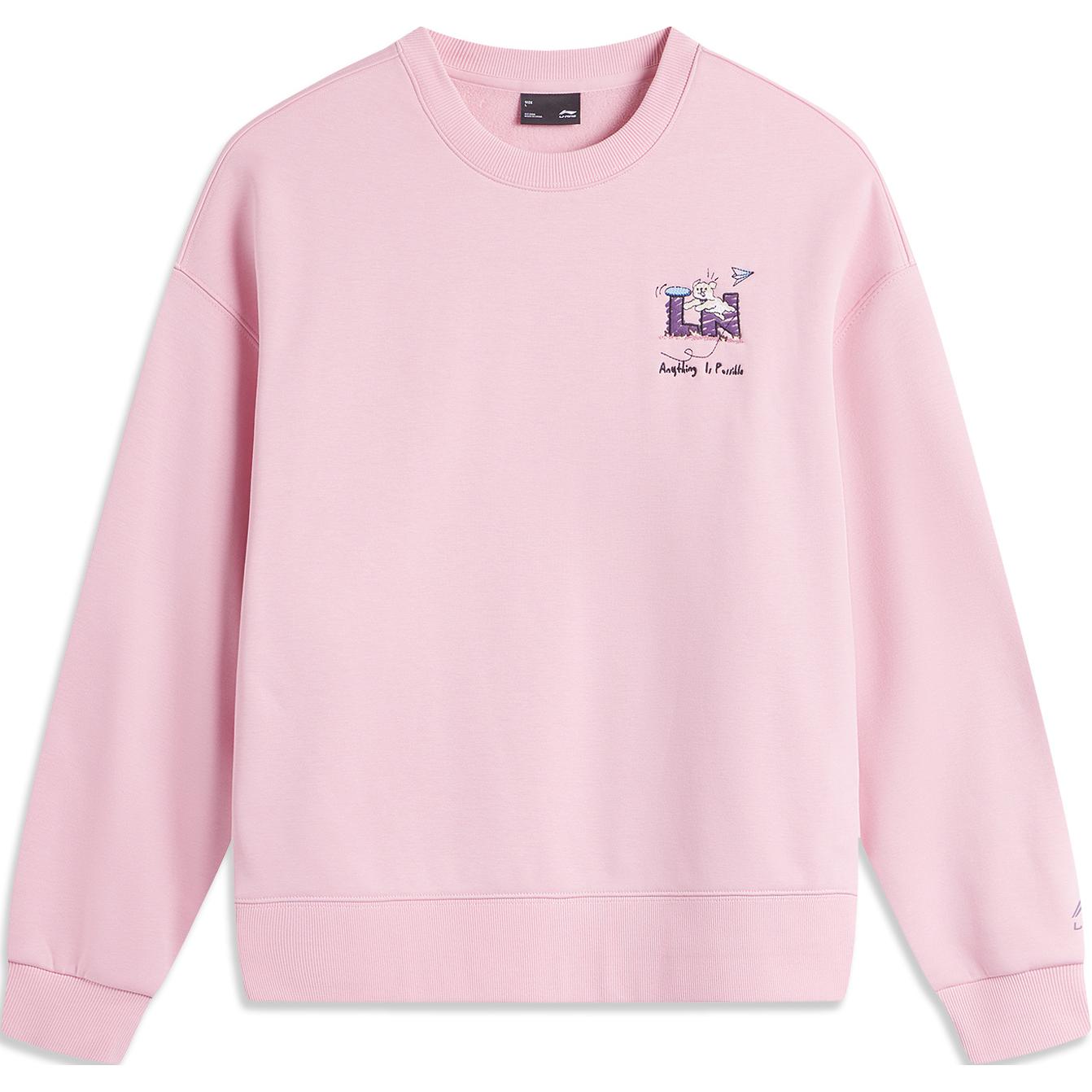 

Женская толстовка LiNing Sports Life Collection, прозрачно-розовая