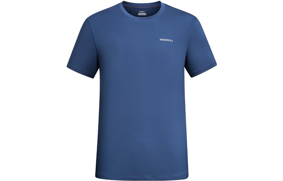 

MERRELL Футболка мужская Navy Blue Crew Neck тонкая прямая посадка, Синий, MERRELL Футболка мужская Navy Blue Crew Neck тонкая прямая посадка