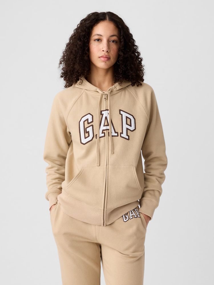 

Толстовка с логотипом и флисом Gap, бежевый