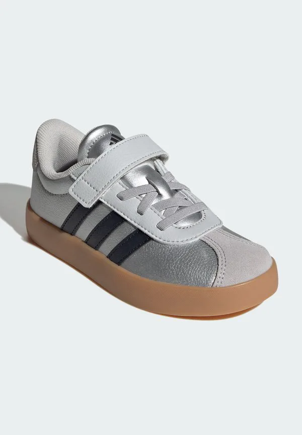 Детские туфли vl court 3.0 el c Adidas Sportswear, Silver Metallic Core Black Light Solid Grey — фото 2