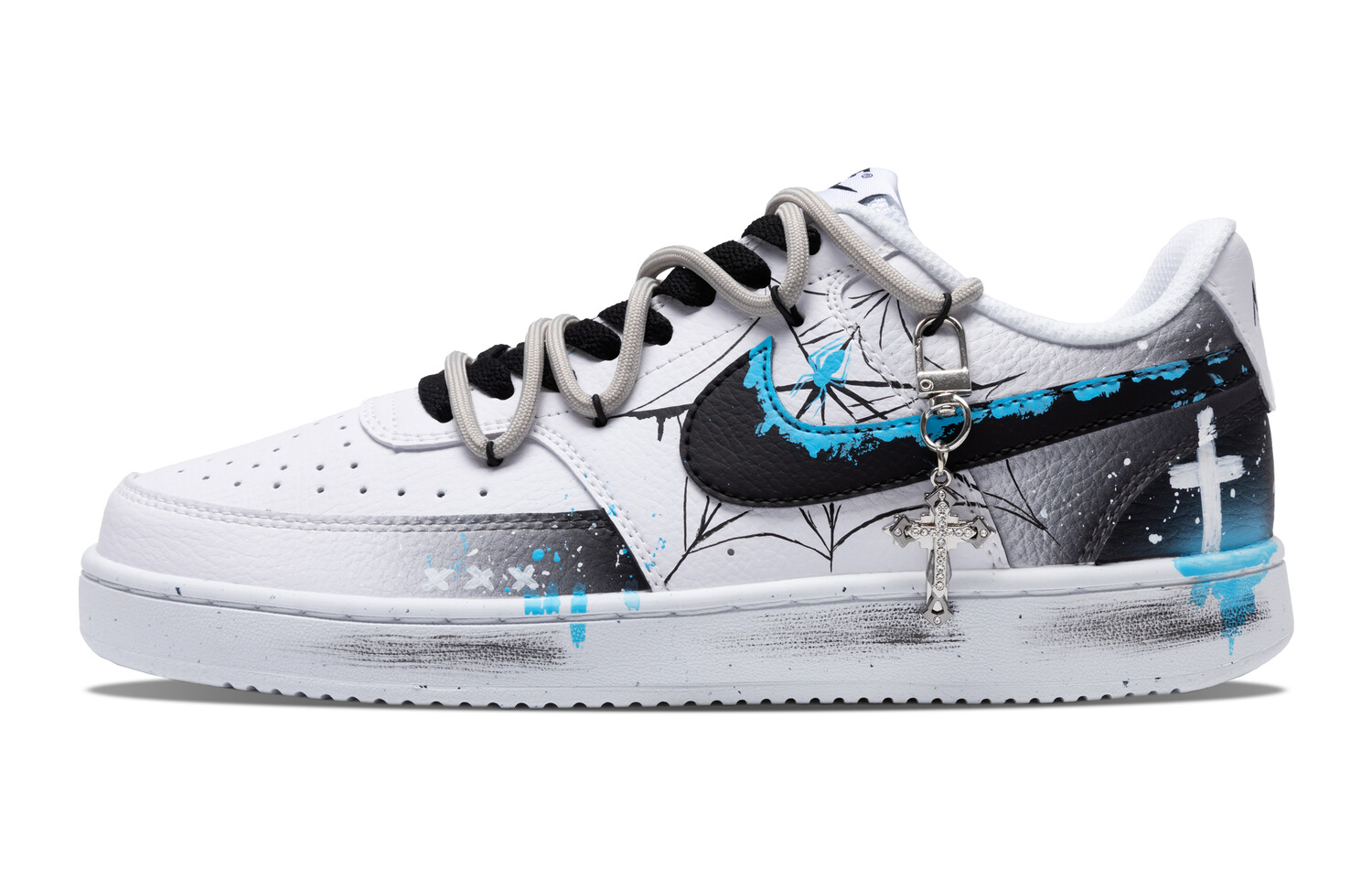 

Кроссовки Nike Court Vision 1 Skateboarding Shoes Men Low-top Black/Blue, синий