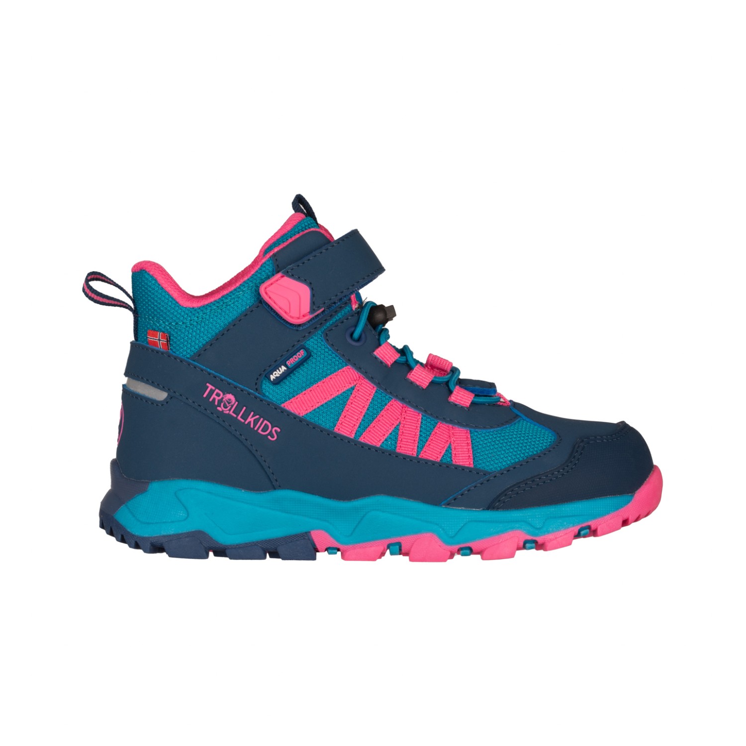 

Походная обувь Trollkids Tronfjell Hiker Mid, цвет Dark Turquoise/Light Magenta