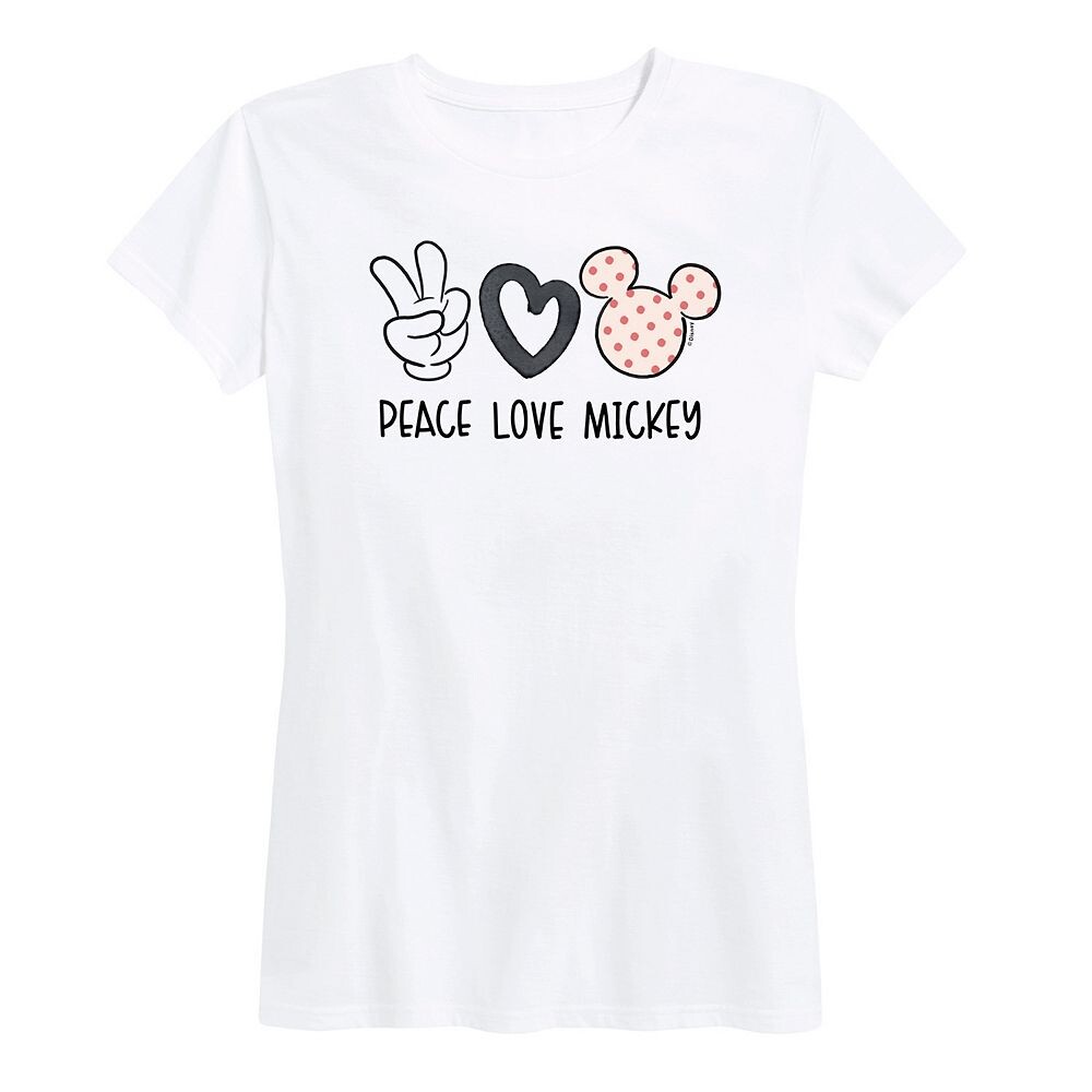 

Женская футболка с рисунком Микки Мауса Disney's Peace Love, белый