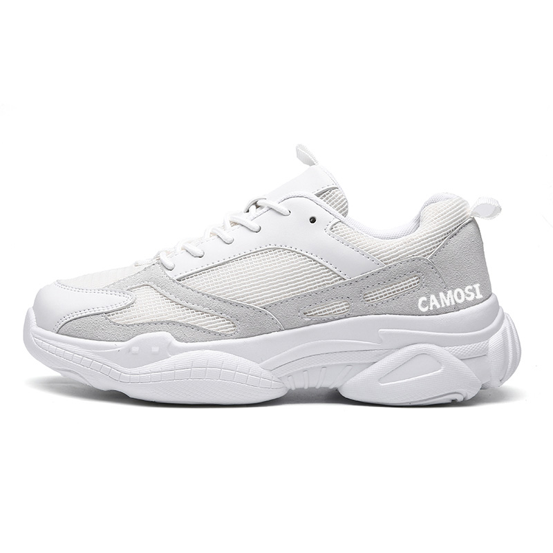 

CAMOSI Модные шнурованные удобные и универсальные амортизирующие низкие массивные кроссовки унисекс бежевые, цвет Beige