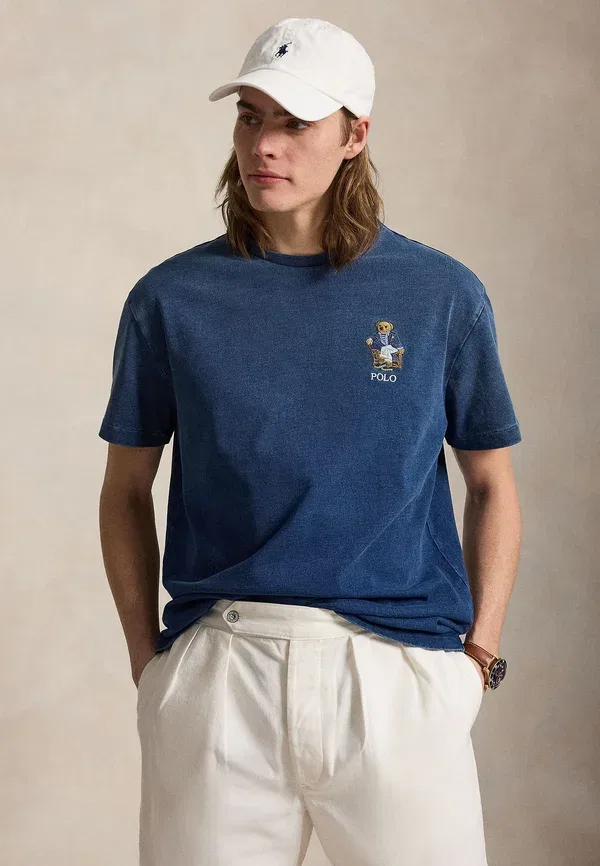 Футболка поло с принтом Classic Fit Polo Bear, Polo Ralph Lauren, темно-индиго
