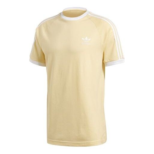 

Футболка originals 3-stripes tee casual round neck loose logo stripe short sleeve yellow Adidas, желтый