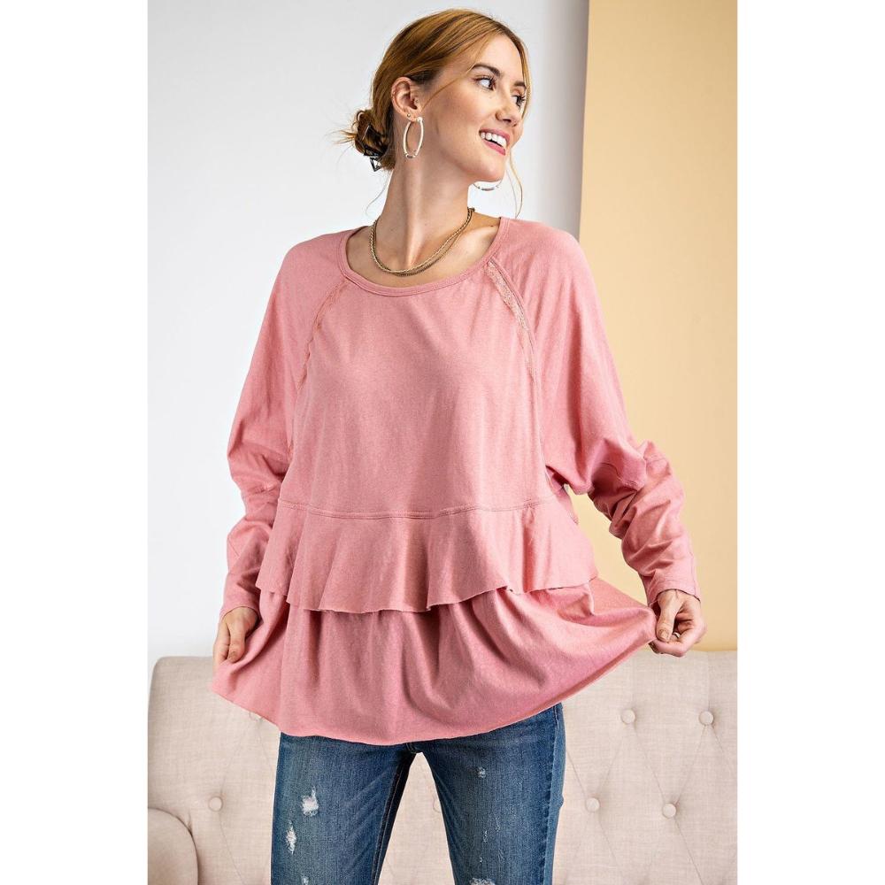 

Туника с кружевной отделкой FASHNZFAB, цвет dusty rose
