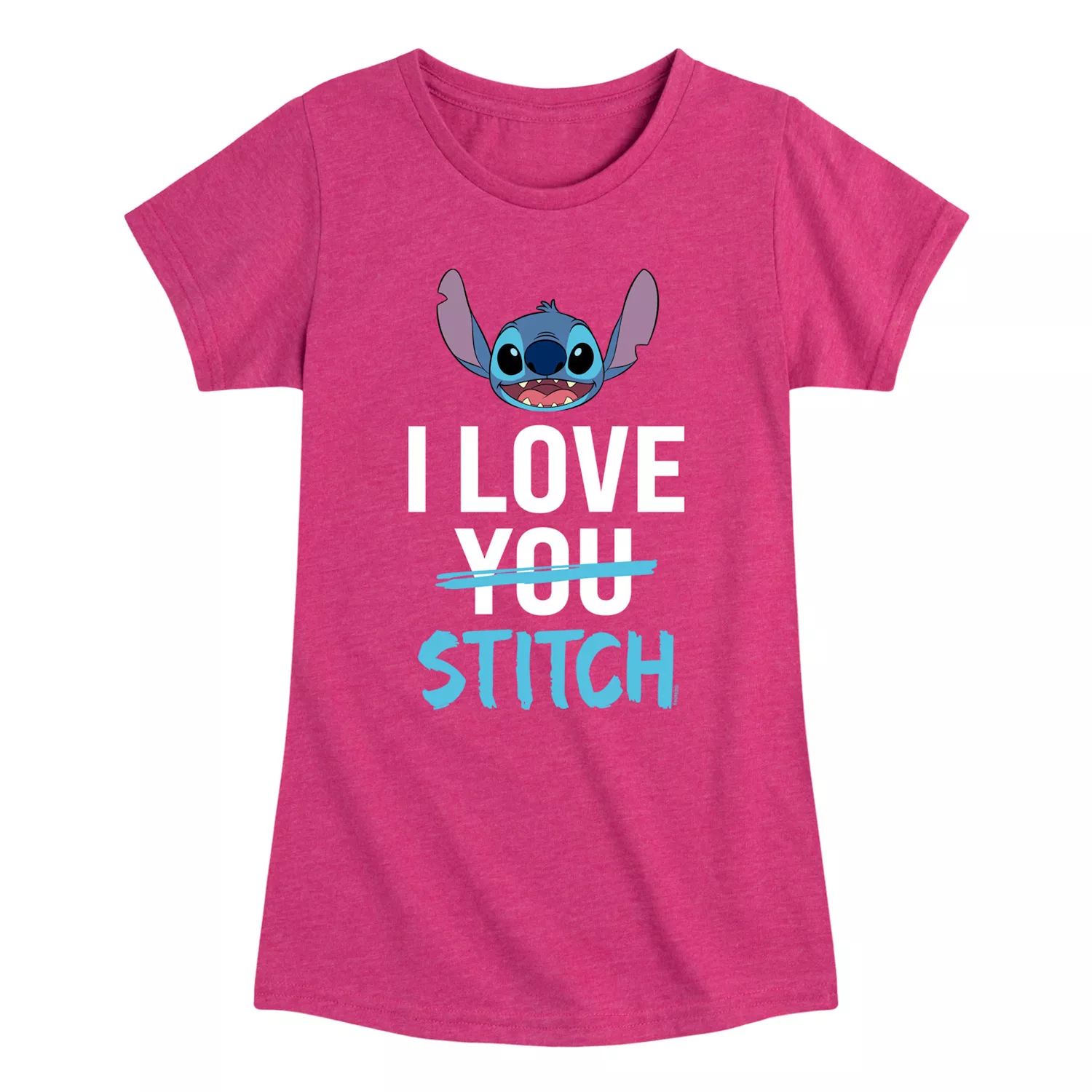 

Футболка с рисунком «I Love Stitch» для девочек 7–16 лет Disney's Lilo & Stitch Licensed Character