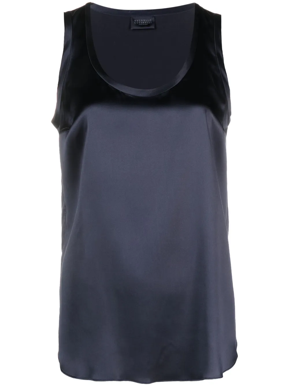 

Топ без рукавов из смесового шелка Brunello Cucinelli, синий