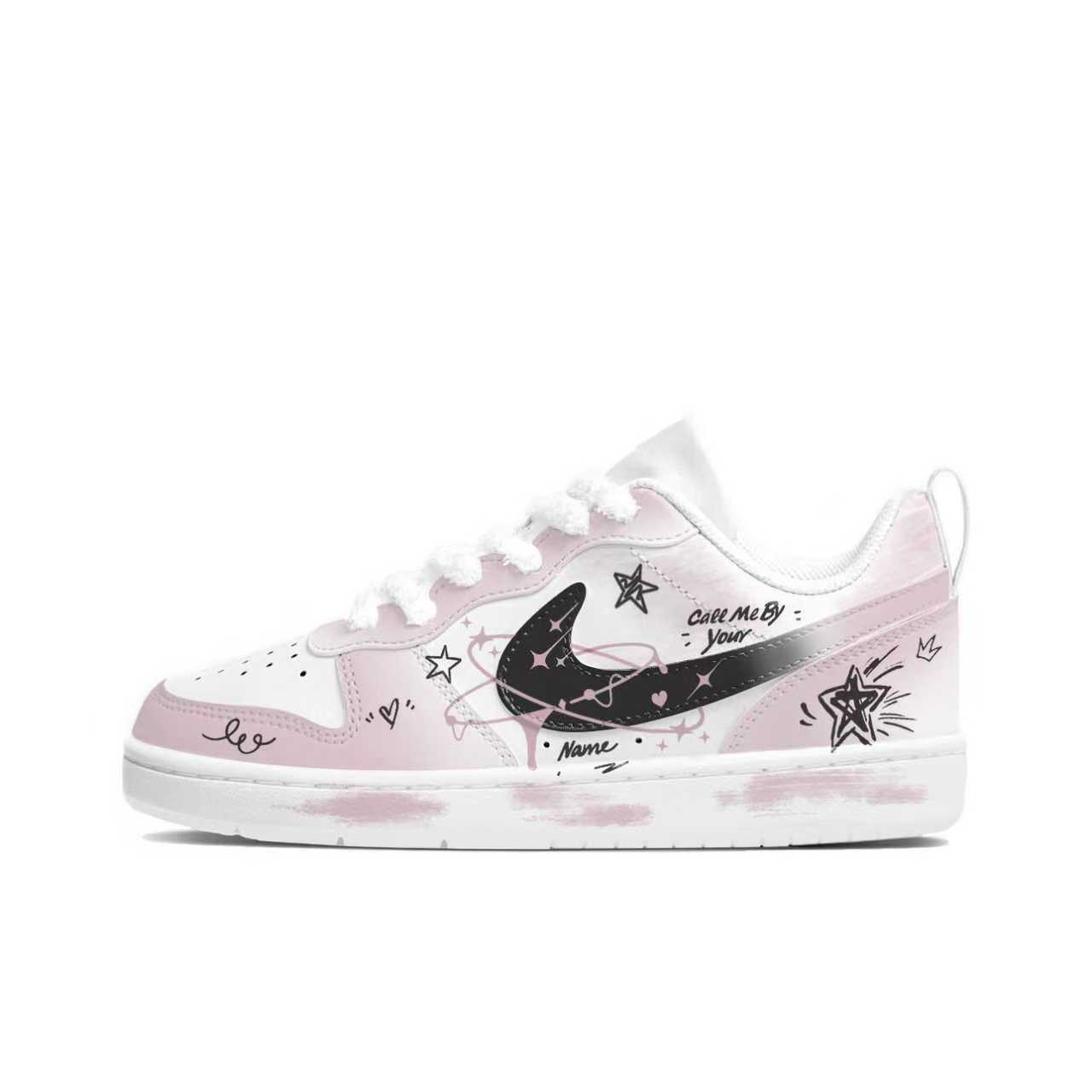 

Детские скейтерские кроссовки Court Borough для младших школьников Nike, белый/розовый