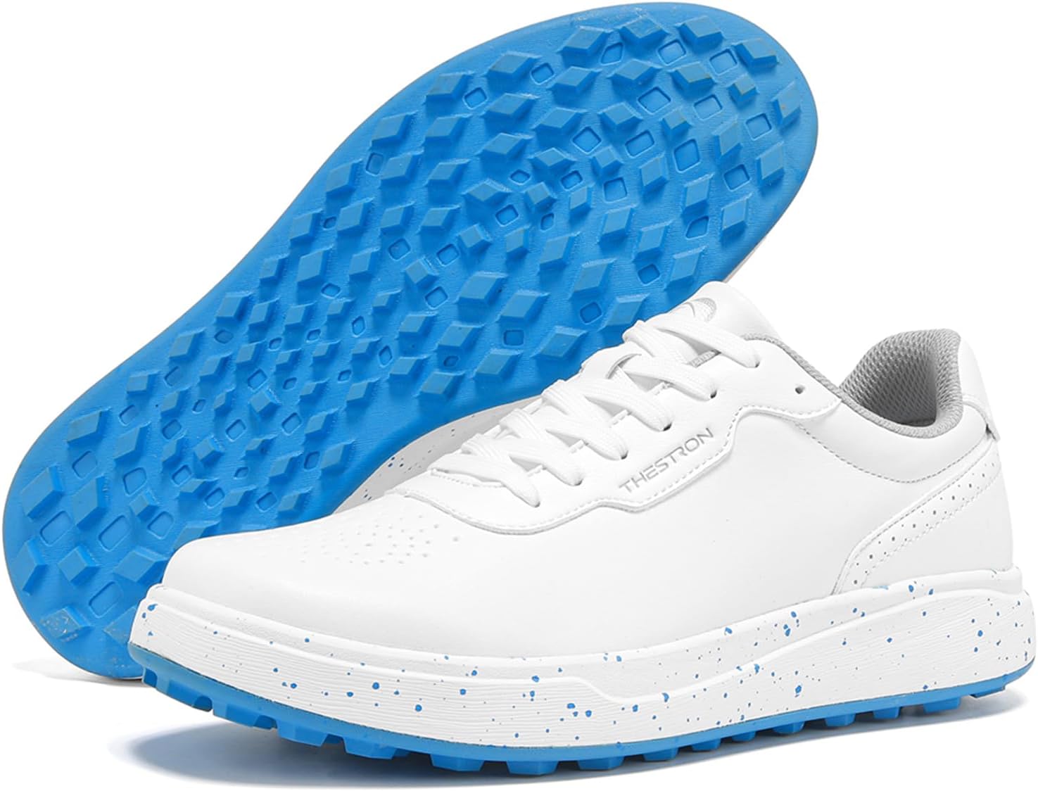 

Мужские гольф-кроссовки без шипов для мужчин, уличная обувь для ходьбы с противоскользящей подошвой, размеры 7-14 Zakey, голубой