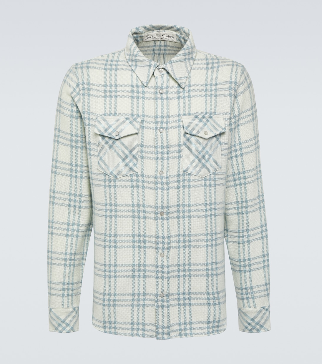 

Рубашка из кашемира в клетку Morning Dew God's True Cashmere, Morning Dew/Moon