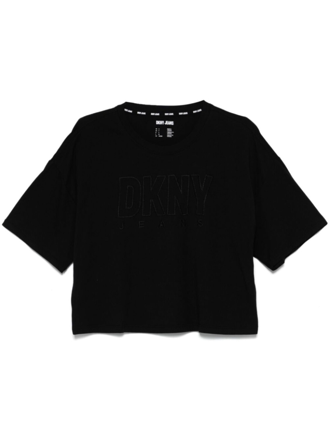 

Футболка с вышитым логотипом DKNY, черный