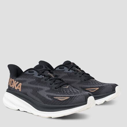 

Широкие беговые кроссовки Clifton 9 женские HOKA, цвет Black/Rose Gold