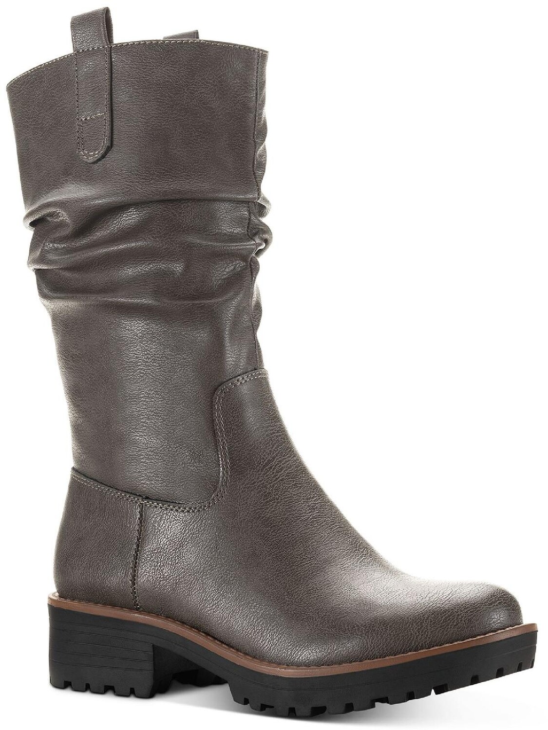 

Женские ботинки до середины икры на молнии на подошве Nelliee Sun + Stone, цвет Grey Smooth