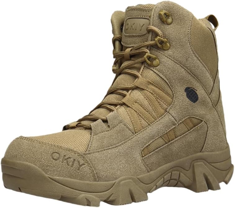 

Мужские тактические военные ботинки для улицы и походов, противоскользящие, легкие боевые пустынные ботинки Hhhchpm, коричневый