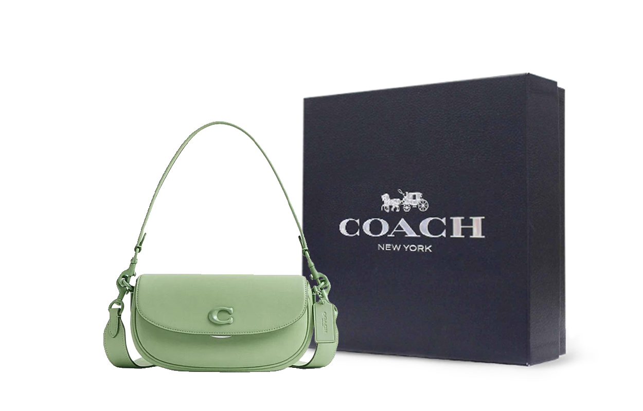 

COACH Сумка через плечо из коровьей кожи среднего размера женская светло-фисташкового цвета