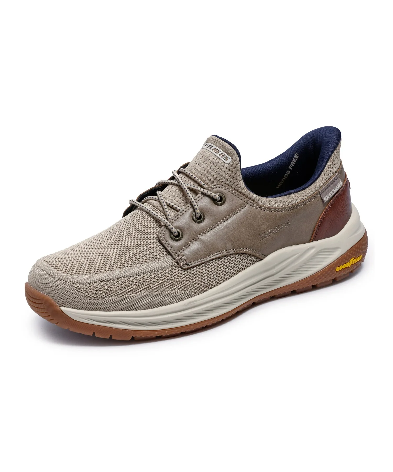 Мужские кроссовки SKECHERS Hands Free Slip-ins Relaxed Fit: Meloe - Alden бежевые