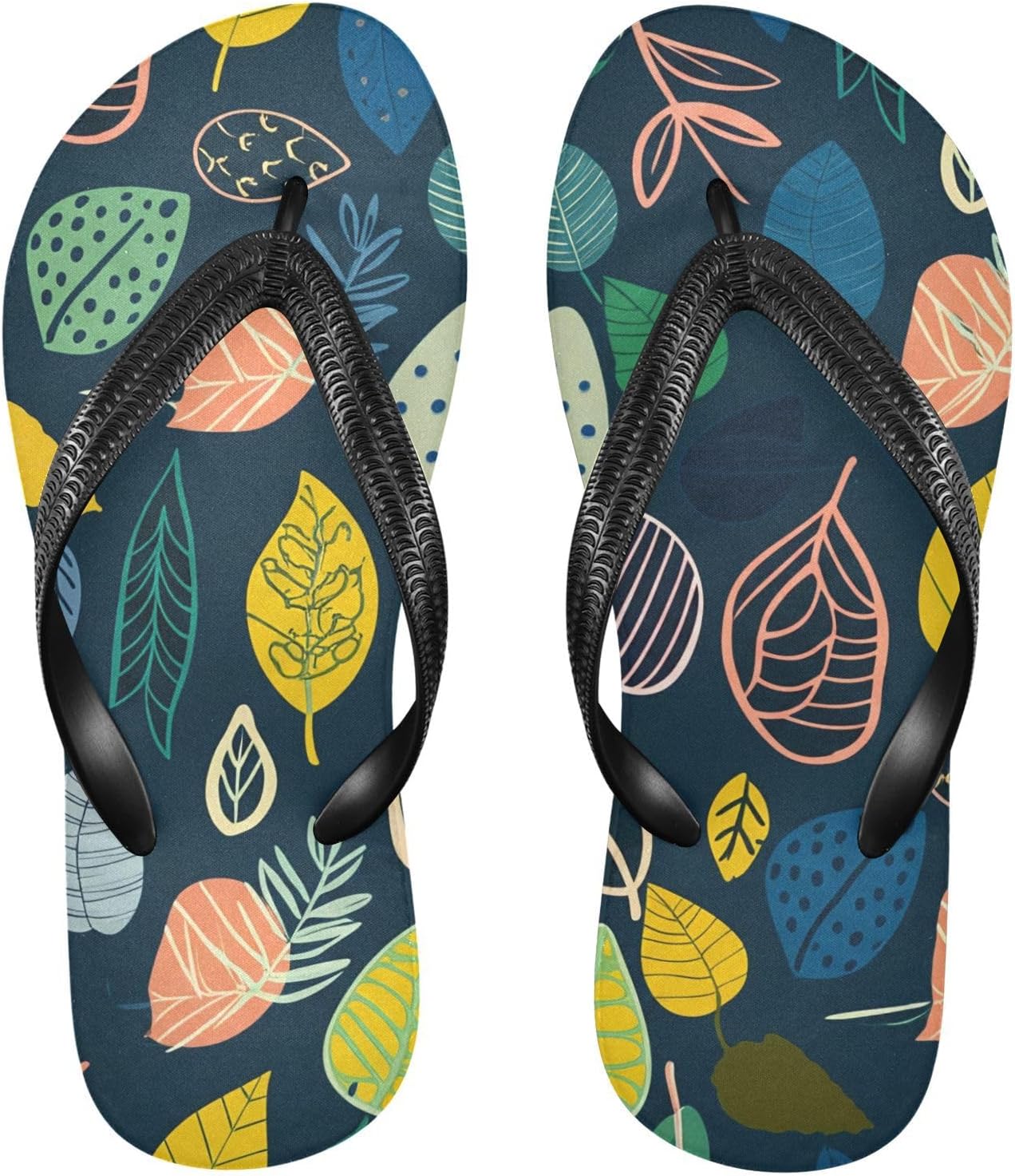 

Шлепанцы с рисунком листьев голубого цвета, пляжные, для душа, резиновые, нескользящие, летние, для женщин и мужчин Sinestour