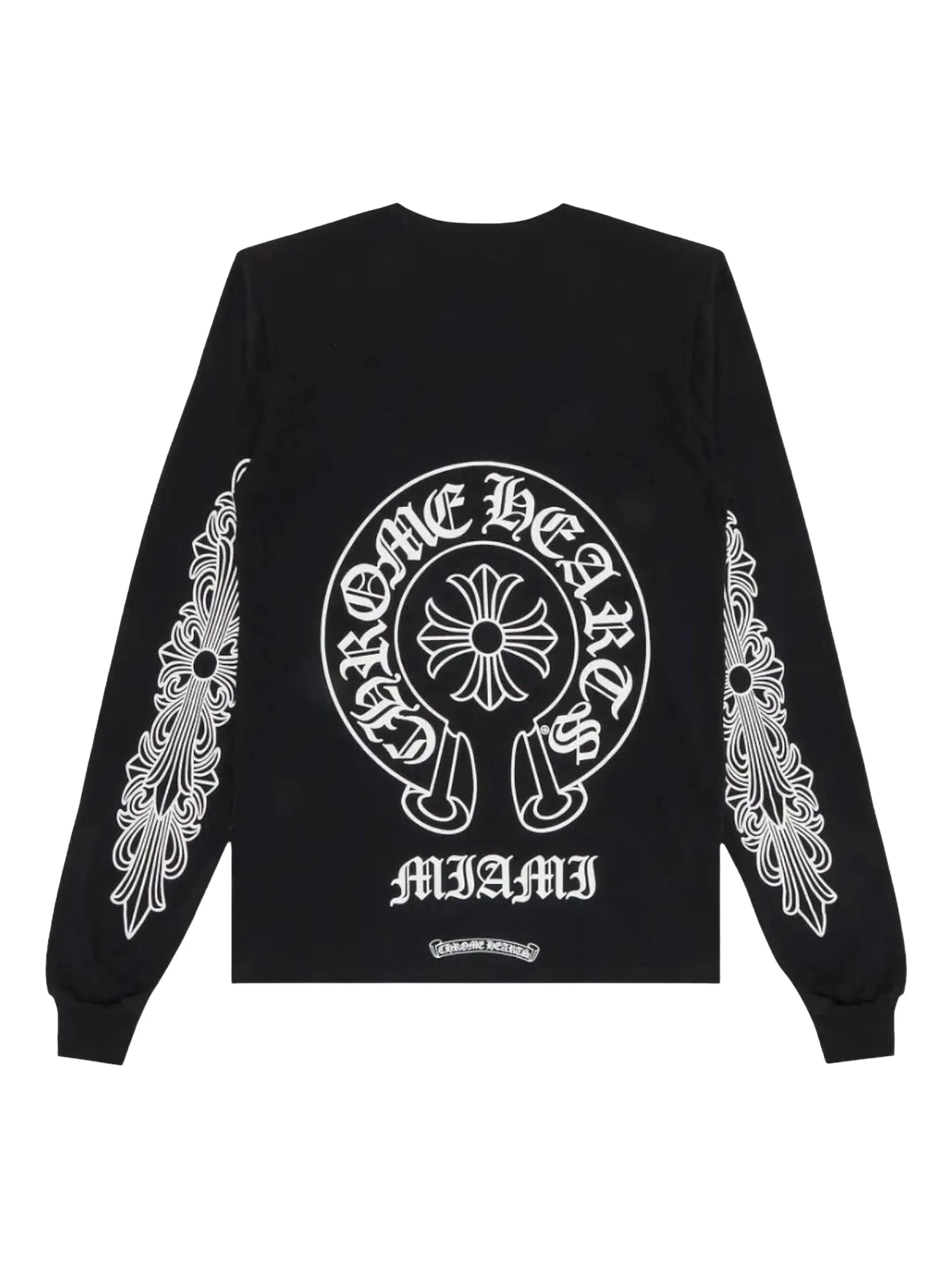 Эксклюзивная футболка Miami с длинным рукавом Chrome Hearts, черный — фото 2