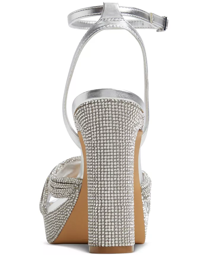 Женские босоножки-платформы Shimma с камнями ALDO, серебряный — фото 3