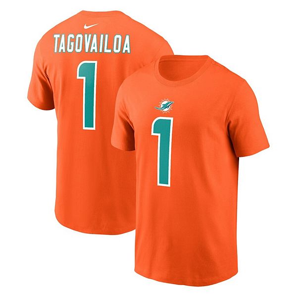 

Футболка с именем и номером игрока tua tagovailoa miami dolphins оранжевая Nike