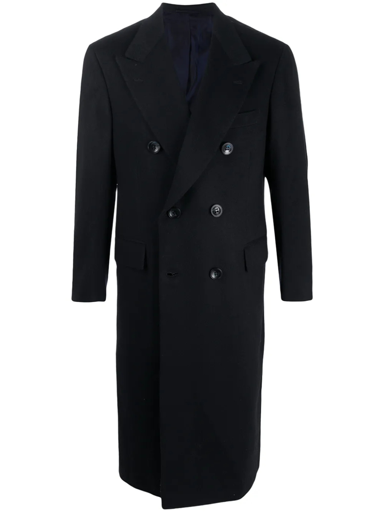 

Kiton двубортное кашемировое пальто, синий