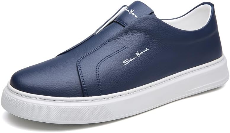 

Мужские модные кроссовки слипоны, оксфорды, прогулочные лодочные туфли, повседневные кожаные лоферы, дышащие туфли для вождения, деловые туфли Generic, синий