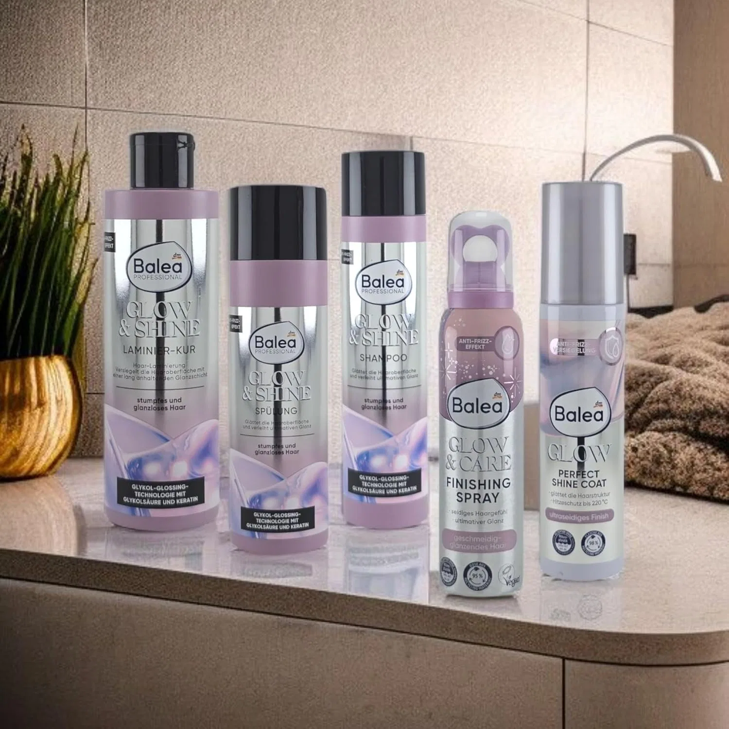 Набор для ухода за волосами «Glow & Shine Complete Set» от Balea Generisch