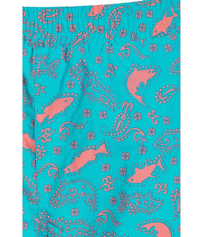 Шорты для мальчиков с защитой от солнца PFG Super Backcast II Columbia Kids, Ocean Teal/Paisled Vacation — фото 3