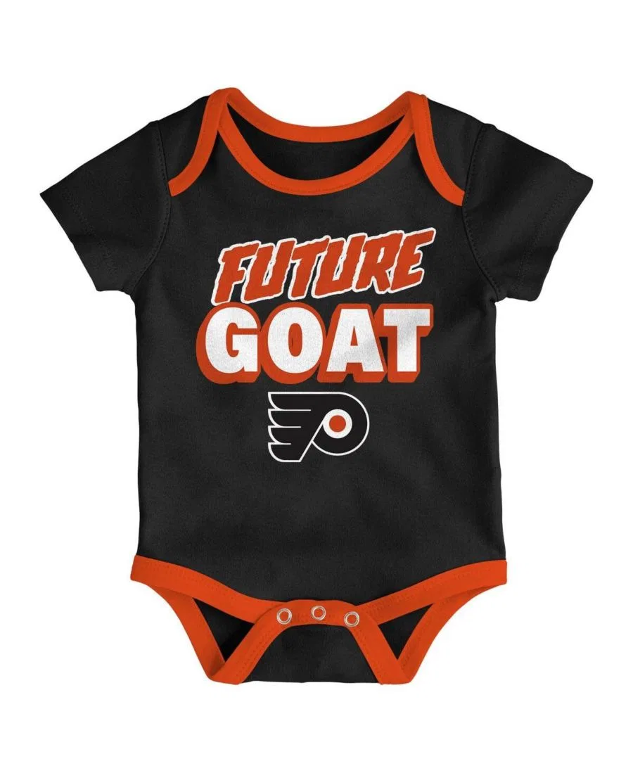 Комплект из 3 бодиков "Philadelphia Flyers Loyal Buddies" для мальчиков и девочек Outerstuff, оранжевый — фото 3