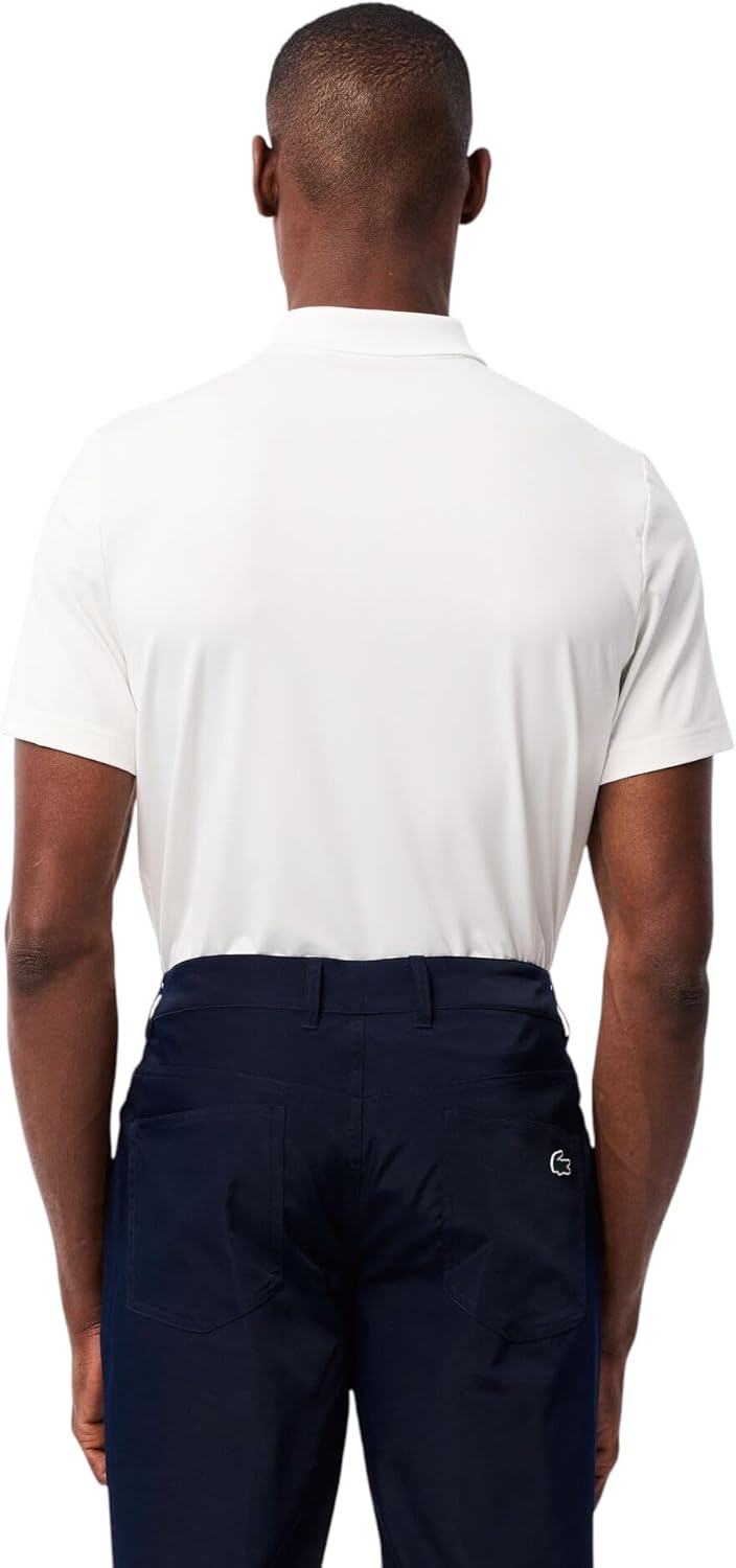 Поло Lacoste мужское Regular Fit с защитой от УФ, белый/темно-синий — фото 3