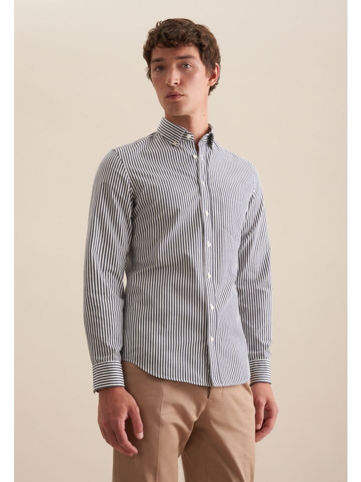 

Рубашка Seidensticker Casual Hemd Slim, темно-синий