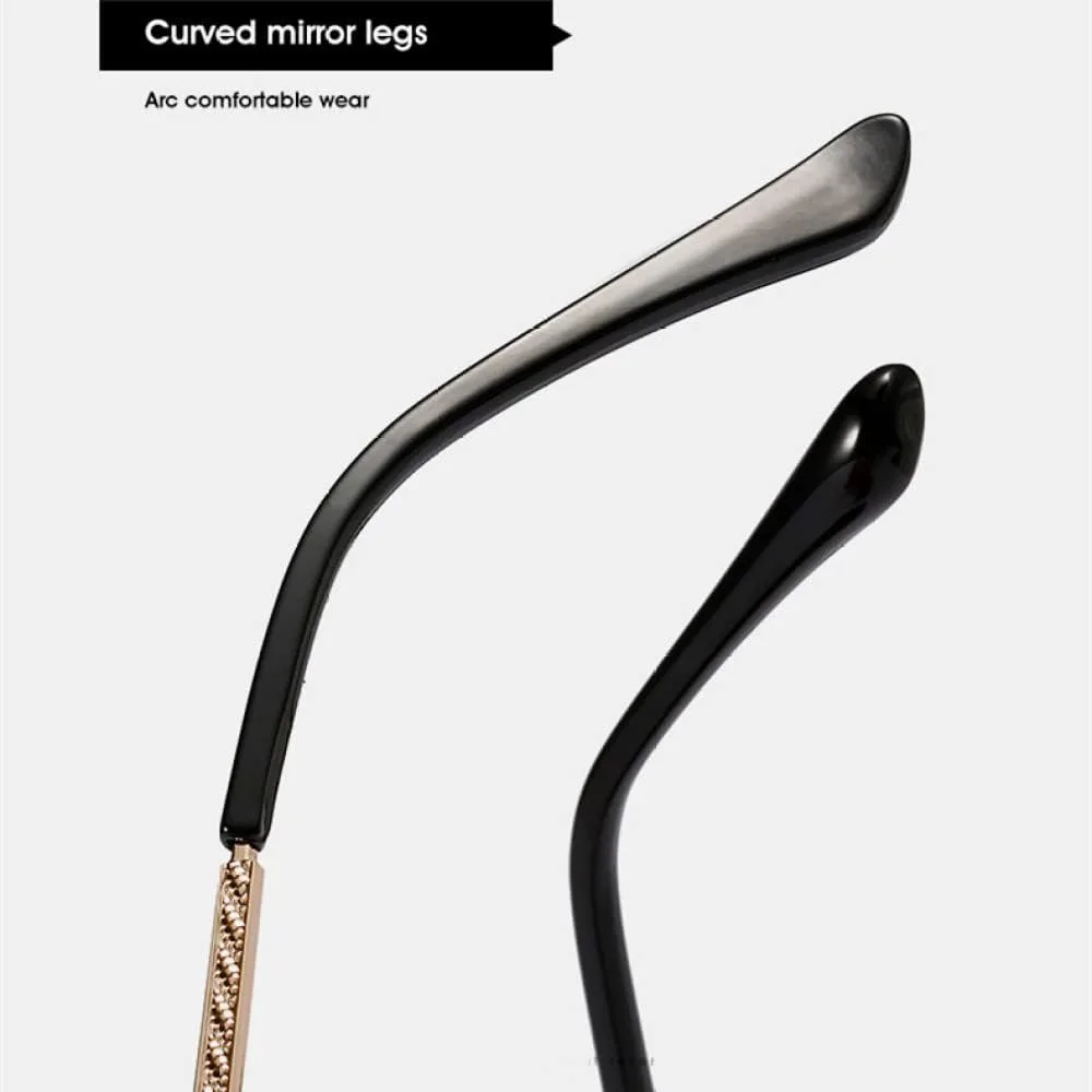 

Солнцезащитные очки без оправы прямоугольной формы для женщин, очки без оправы для мужчин, сверхлегкие очки с защитой от УФ-излучения UV400 LANGSER, Gold Grey Pink