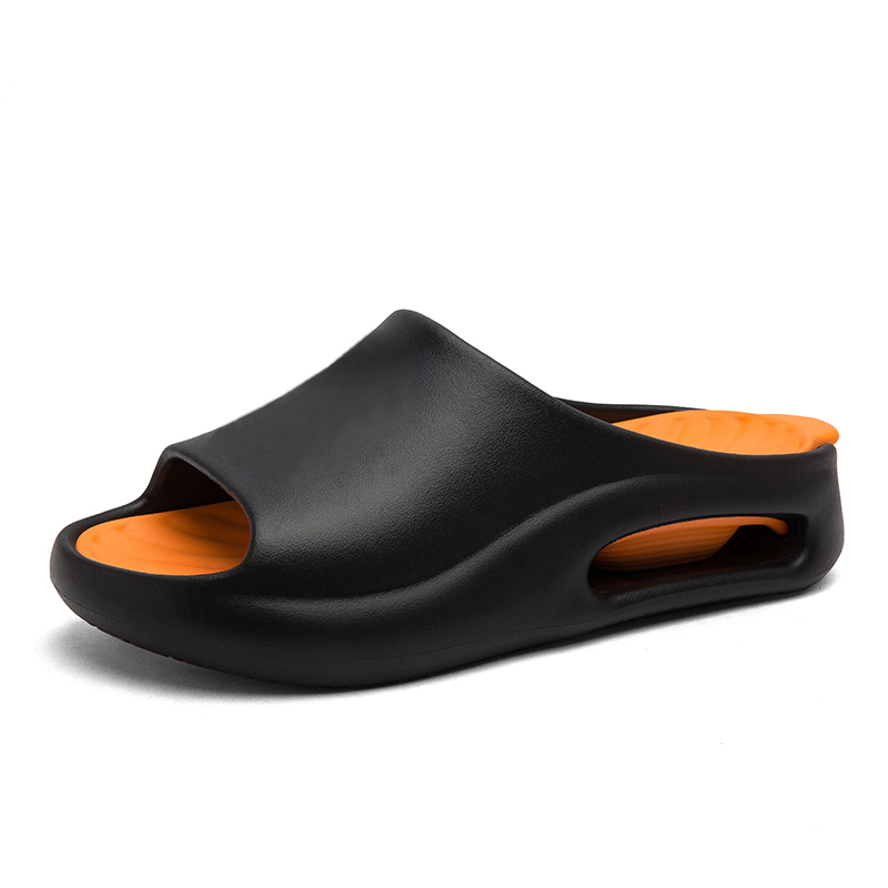 

CariteSport ЭВА бесшумные нескользящие антибактериальные износостойкие быстросохнущие шлепанцы унисекс Black Orange, цвет Black Orange