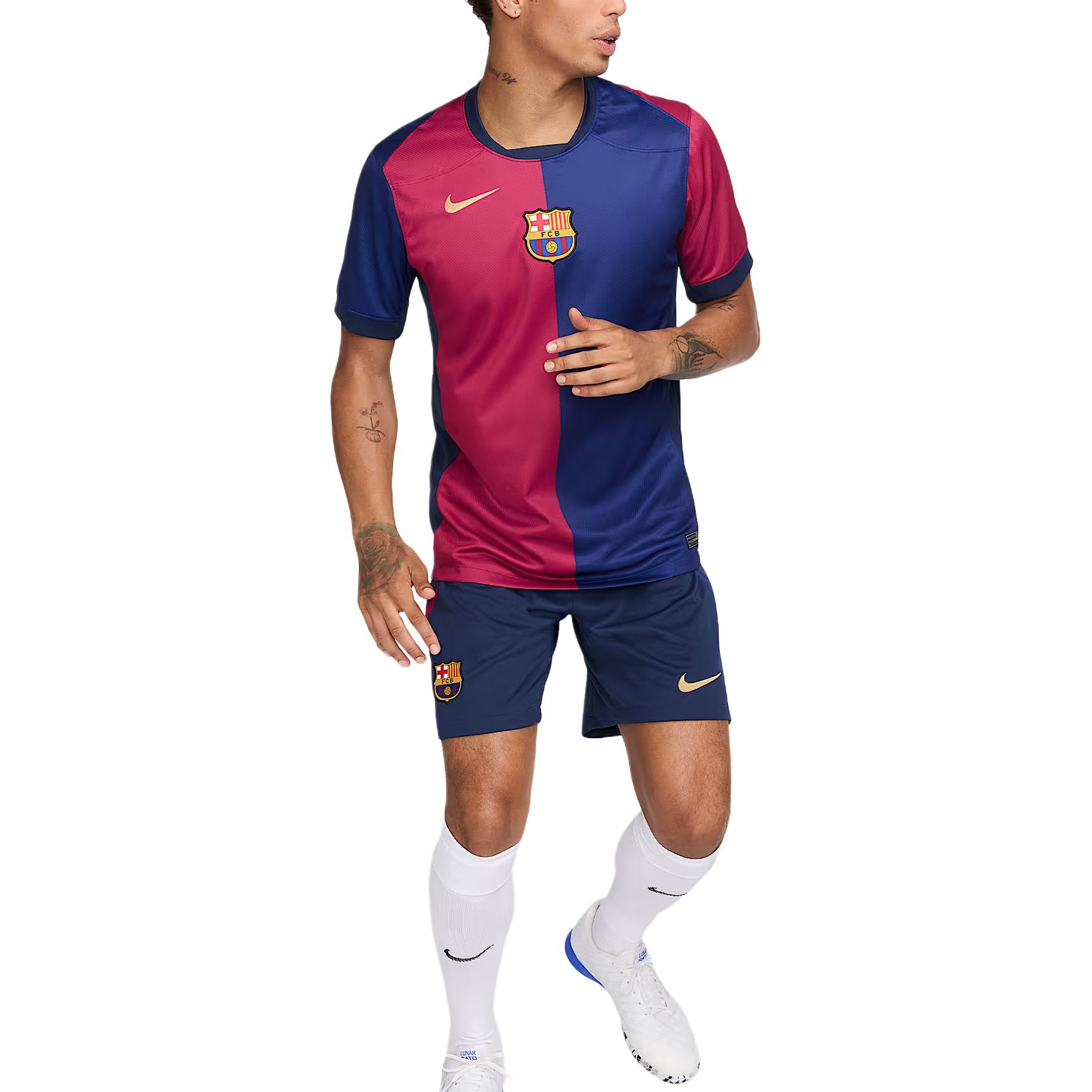 Nike Футболка dri fit f.c. barcelona 2024/25 мужская dark royal blue/midnight marine blue/noble red/club gold — фото 4