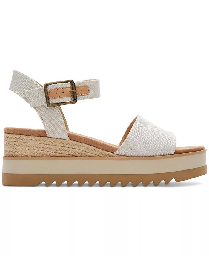 Женские сандалии Diana на платформе с клиновидным каблуком TOMS, белый — фото 2