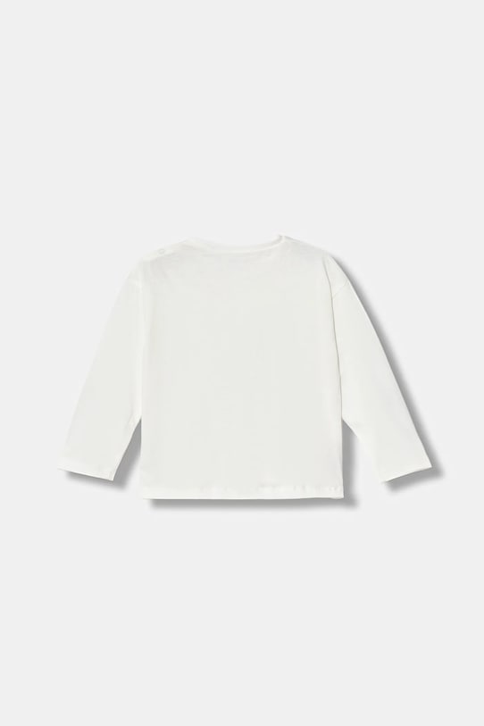 Детский хлопковый лонгслив United Colors Of Benetton, белый — фото 2