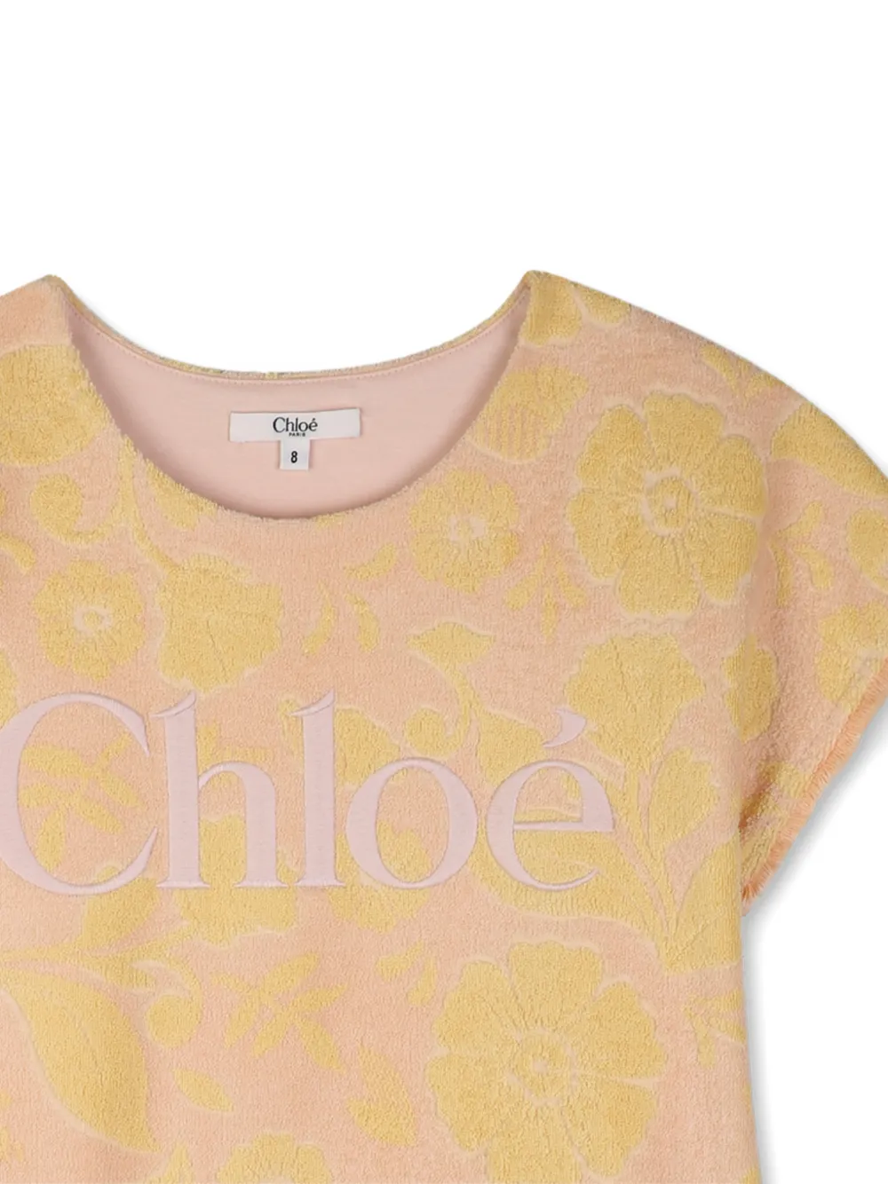 Платье с цветочным принтом Chloé Kids, желтый — фото 3
