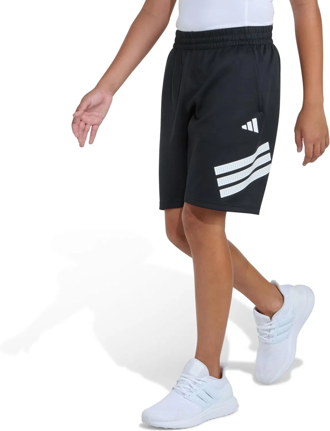 Шорты спортивные с принтом adidas, черный — фото 4