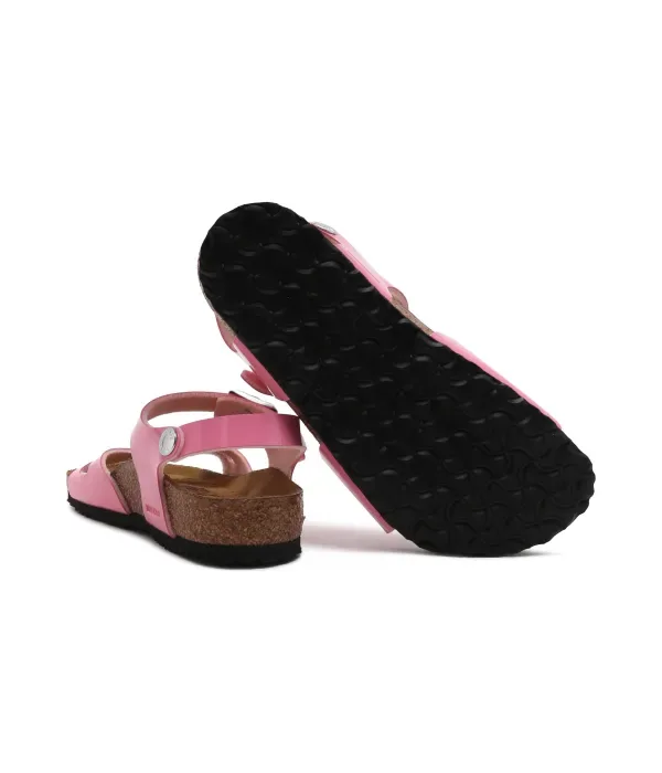 Лакированные сандалии конфетно-розового цвета narrow fit Birkenstock, розовый — фото 4
